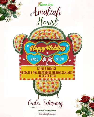 Karangan Papan Bunga Pernikahan di Sitail